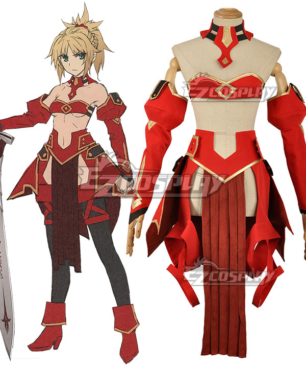 Fate Apocrypha Saber of Red Mordred Battle Suit Cosplay Costume