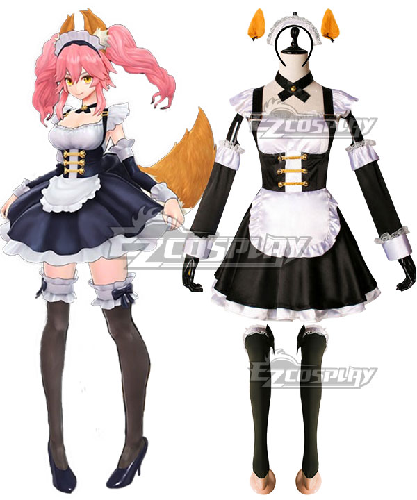Fate EXTELLA Tamamo no Mae Maid Outfit Cosplay Costume