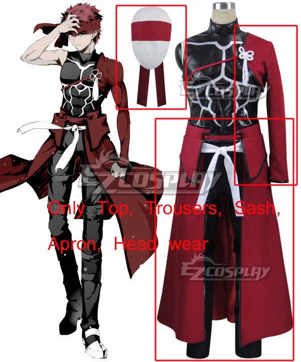 

Fate Kaleid Liner Prisma Illya Shirou Emiya Archer Cosplay Costume - Only Top, Trousers, Sash, Apron, Head wear