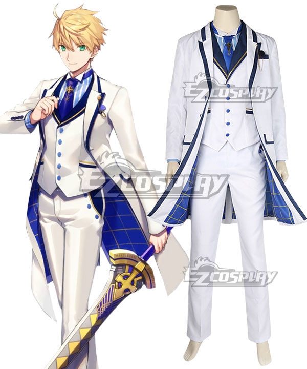 

Fate Grand Order Prototype Arthur Pendragon White Rose Cosplay Costume