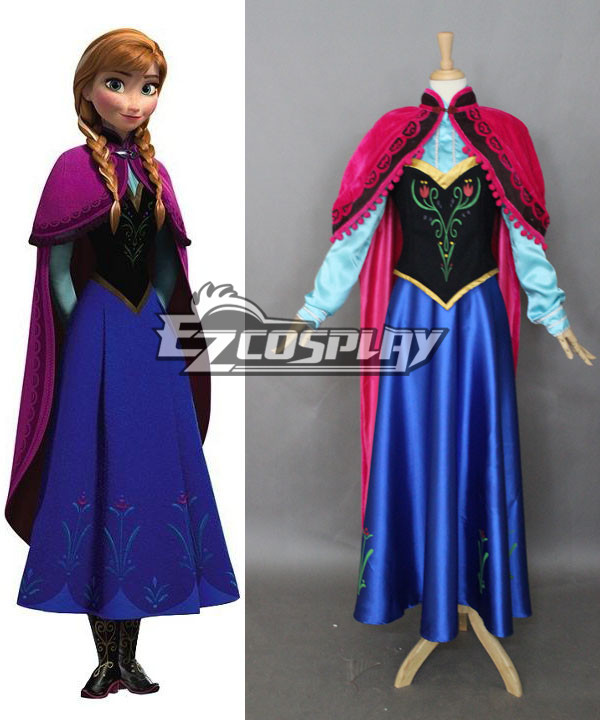 Frozen Anna Disney Cosplay Dress Cosplay Costume-Second Ver.