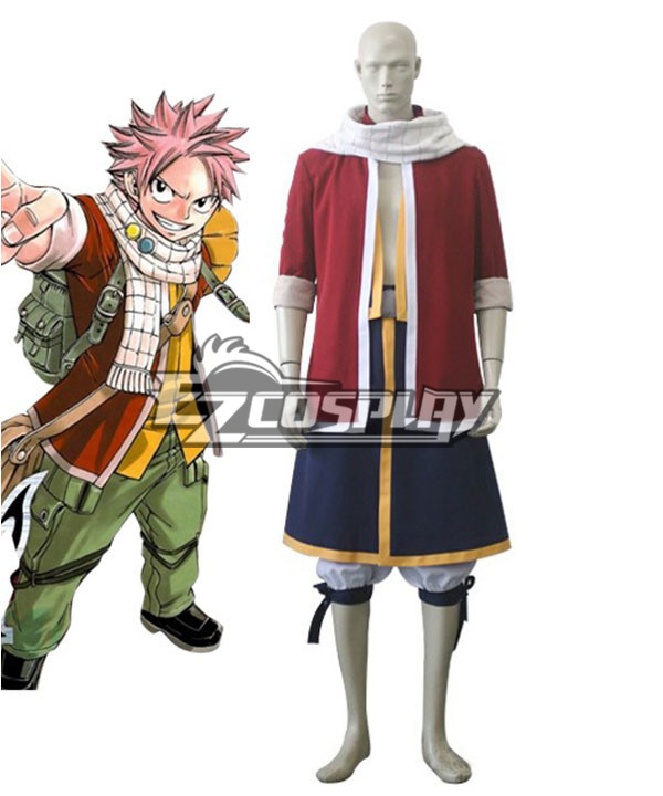 Fairy Tail Natsu Dragneel Red Cosplay Costume