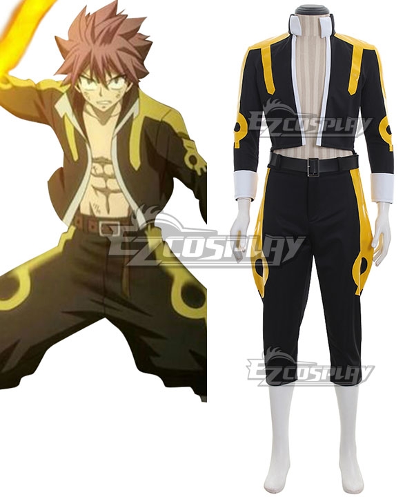 Fairy Tail Natsu Dragneel Cosplay Costume Black Suit 1nd