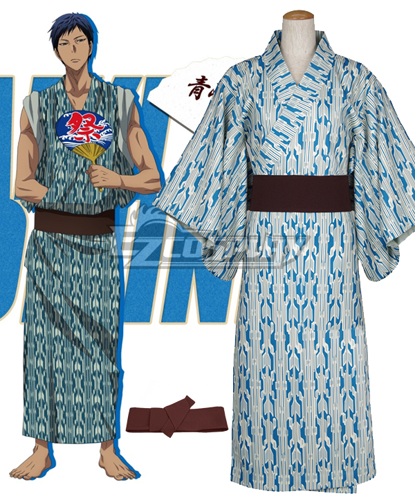 

Kuroko's Basketball Kagami Taiga Kimono Bath Robe Blue Cosplay Costume