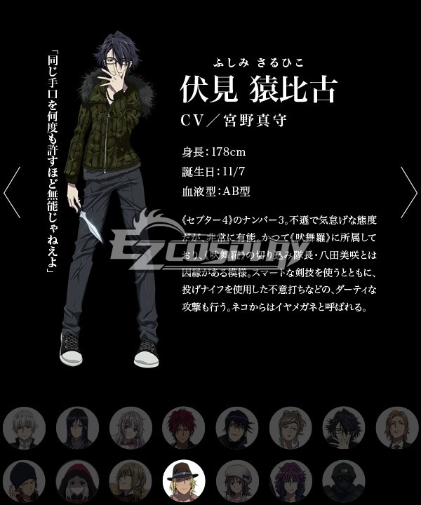 

K Missing Kings Fushimi Saruhiko Cosplay Costume