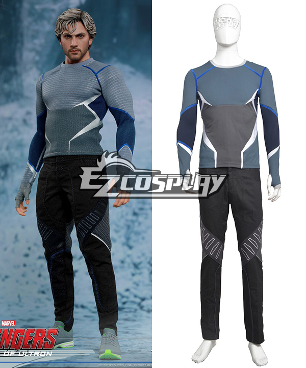 Marvel Avengers: Age of Ultron Movie Quicksilver Cosplay Costume