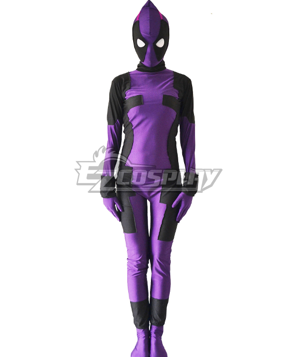 Marvel Female Deadpool Purple Zentai Cosplay Costume