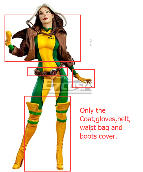 Marvel The Avengers Annual X-Men X Men Rogue Anna Marie Cosplay Costume - WITHOUT Jumpsuit