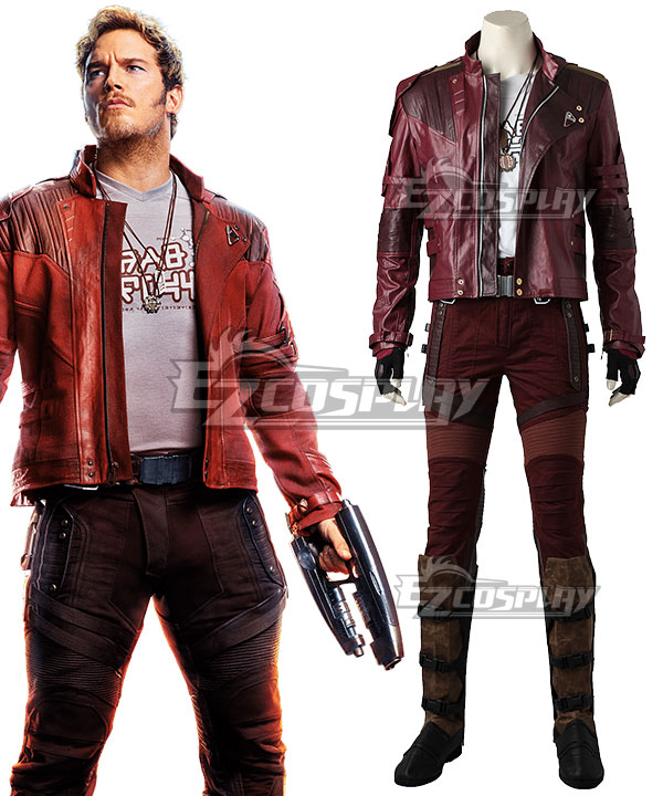 Marvel Avengers: Infinity War Guardians of the Galaxy Vol. 2 Star-Lord Peter Jason Quill Cosplay Costume - No Boots and Premium Edition