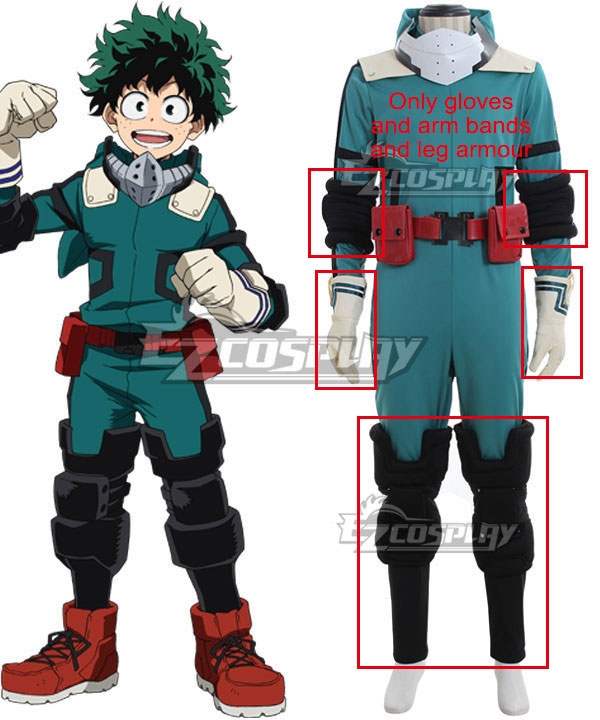 My Hero Academia Boku no Hero Akademia Izuku Midoriya Cosplay Costume - Only gloves and arm bands and leg armour