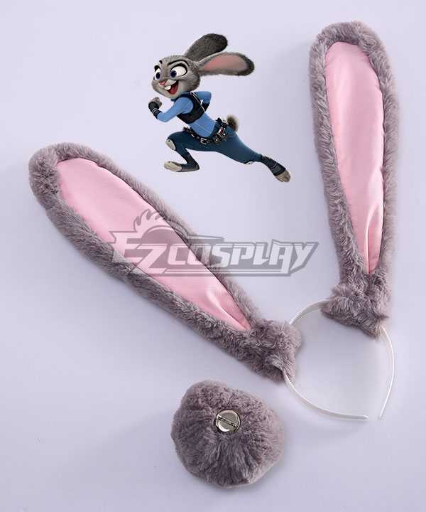 Disney Zootopia Officer Judy Hopps Personify Movie Ears Tail Cosplay Accessory Prop