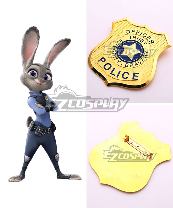 Disney Zootopia Officer Judy Hopps Personify Movie Emblem Cosplay Accessory Prop