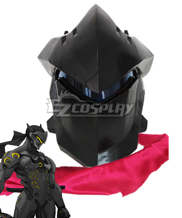 

Overwatch OW Genji Black Helmet Cosplay Accessory Prop - Tactical Eyepiece Change in Red