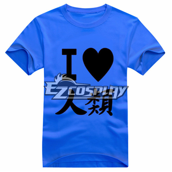 

No Game No Life Anime Sora T-shirt Short Blue Sleeve Cosplay Costume