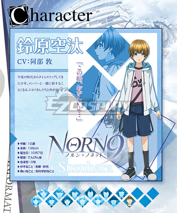

Norn9 Norn + Nonette Sorata Suzuhara Cosplay Costume
