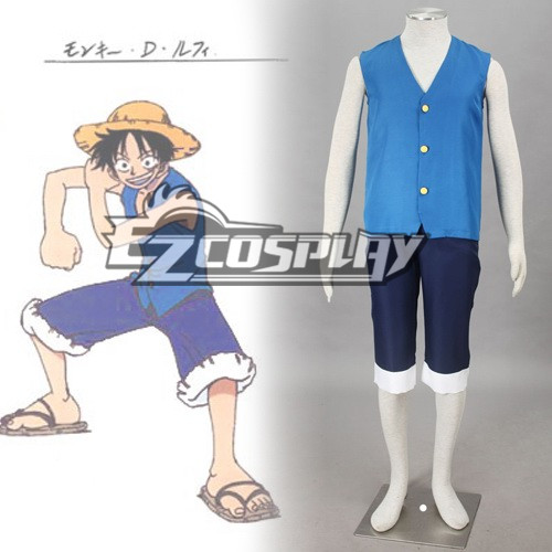 One Piece Luffy Blue Cosplay Costume