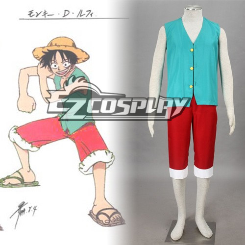 One Piece Luffy Green Cosplay Costume