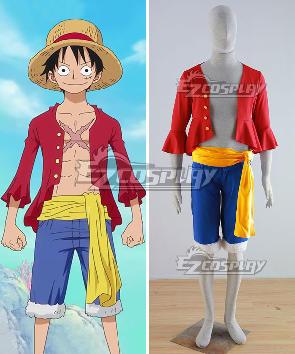 One Piece Monkey D Luffy Red Cosplay Costume One Piece Monkey D Luffy Red Cosplay Costume