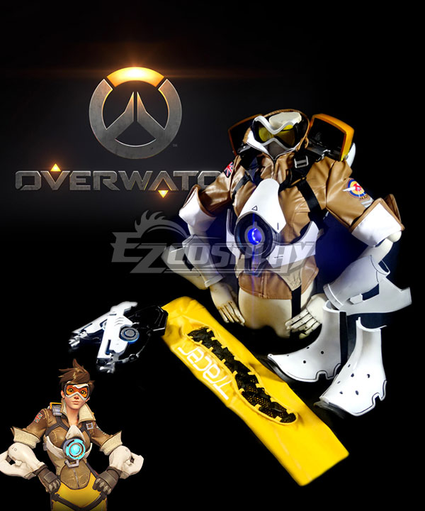 Overwatch OW Tracer Lena Oxton Cosplay Costume Including the armor