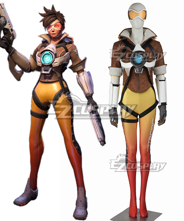 

Overwatch OW Tracer Lena Oxton Yellow Cosplay Costume