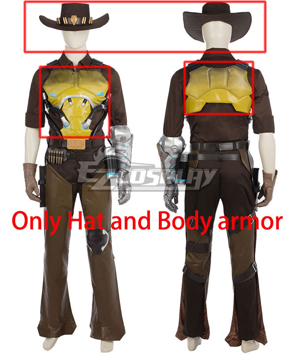 

Overwatch OW Jesse McCree Cosplay Costume - Only Hat and Body armor