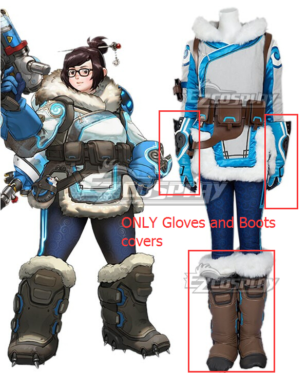 

Overwatch OW Dr. Mei Ling Zhou Cosplay Costume - Gloves and Boots Covers ONLY