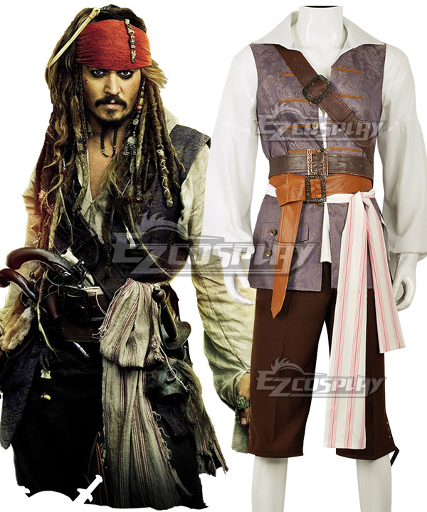 

Pirates of the Caribbean Captain Jack Sparrow Halloween Cosplay Costume