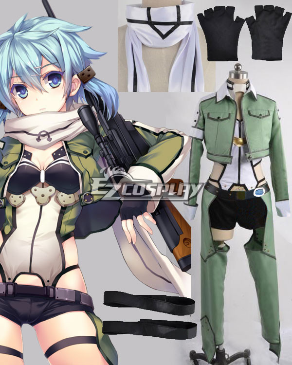 Sword Art Online II SAO Gun Gale Online GGO Asada Shino Sinon Shinon Hecate Cosplay Costume-Second Version