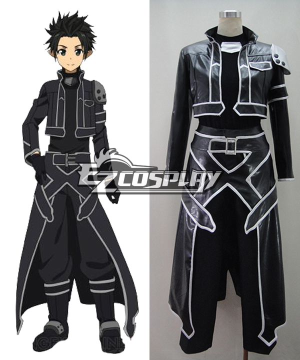 Sword Art Online ALfheim Online Kirito Leather Cosplay Costume 