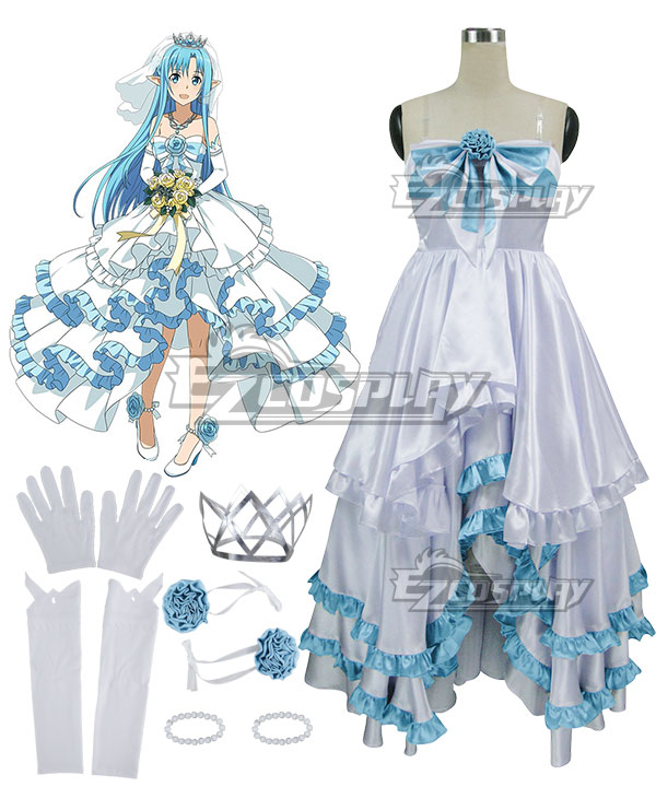 Sword Art Online Code Register Alfheim Online Sao Alo Yuuki Asuna Yuki Asuna Bride Wedding Dress Cosplay Costume - sword art online testing uncopylocked roblox