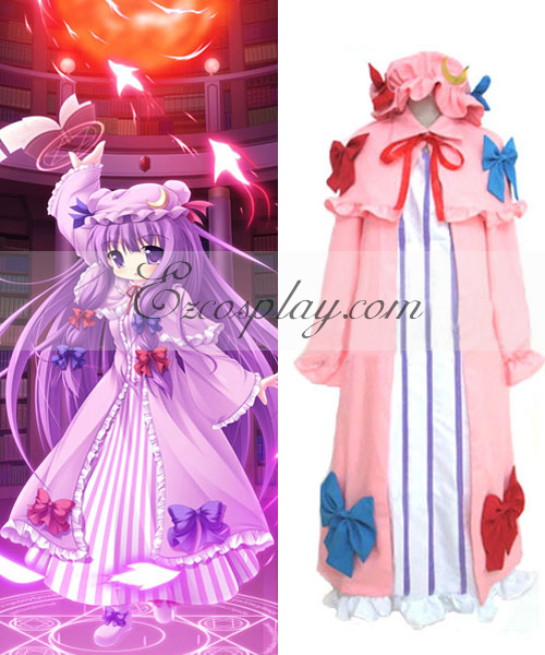 Touhou Project Patchouli Knowledge Pink Cosplay Costume