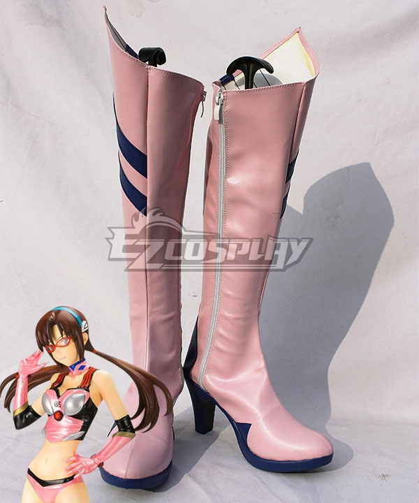 

EVA Neon Genesis Evangelion Mari Makinami Illustrious Pink Shoes Cosplay Boots
