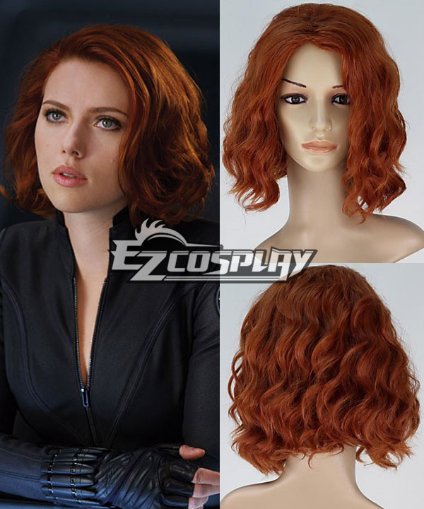 The Avengers Natasha Romanoff Black Widow Short Curly Auburn Cosplay Wig