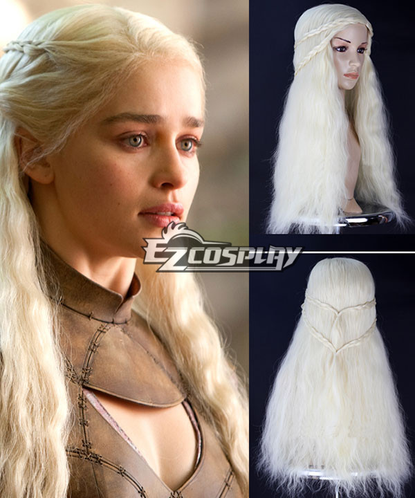 

Game of Thrones Daenerys Light Blonde Curly Cosplay Wig Kanekalon Hair no lace Fiber All wigs