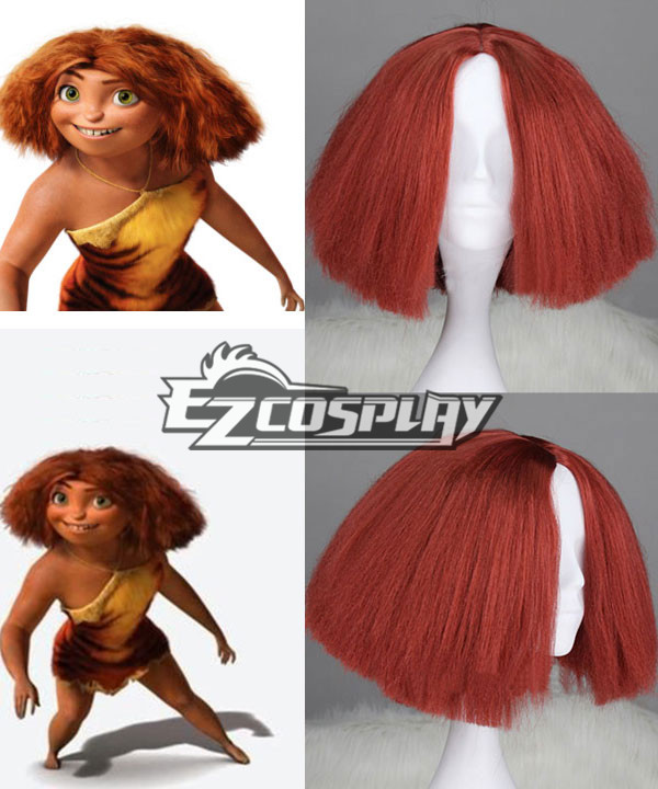 Top New Brown The Croods Eep Middle Length Cosplay Wig