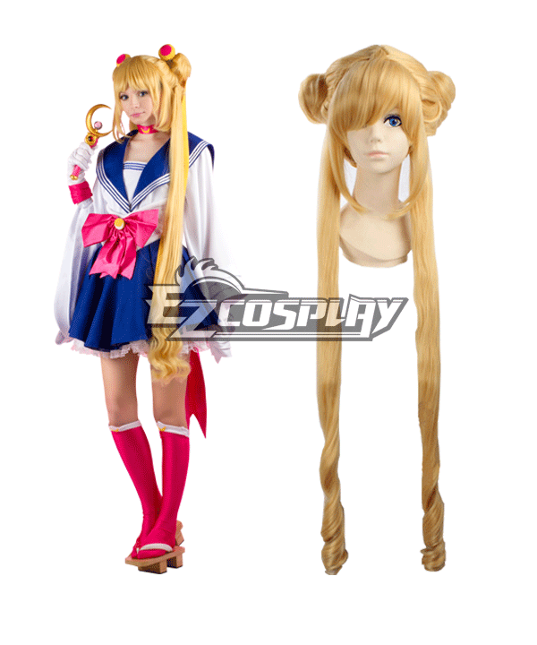 

Sailor Moon Tsukino Usagi Princess Serenity JK School Uniforms Anime Style Long Orange Cosplay Wig