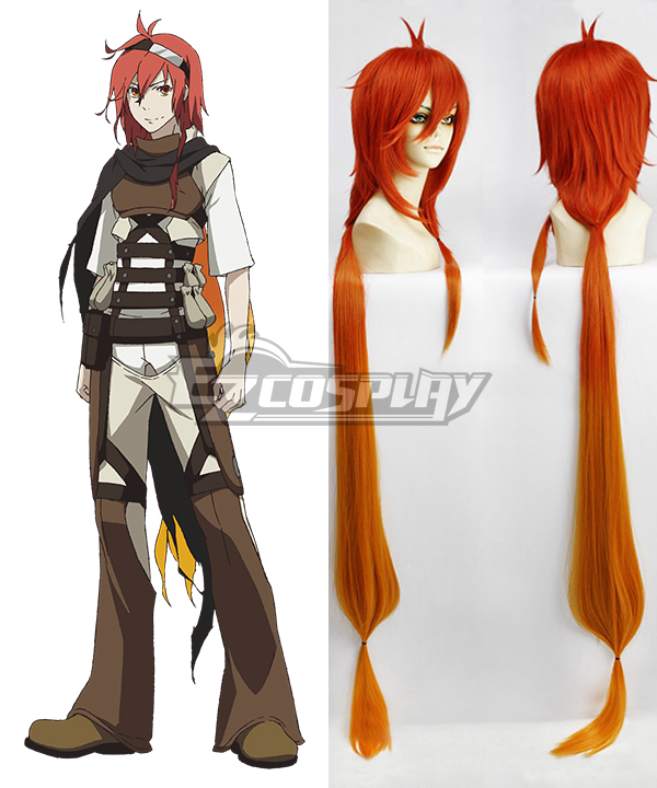 Rokka Braves of the Six Flowers Rokka no Yusha Adlet Myer Adoretto Maiya Orange Red Cosplay Wig