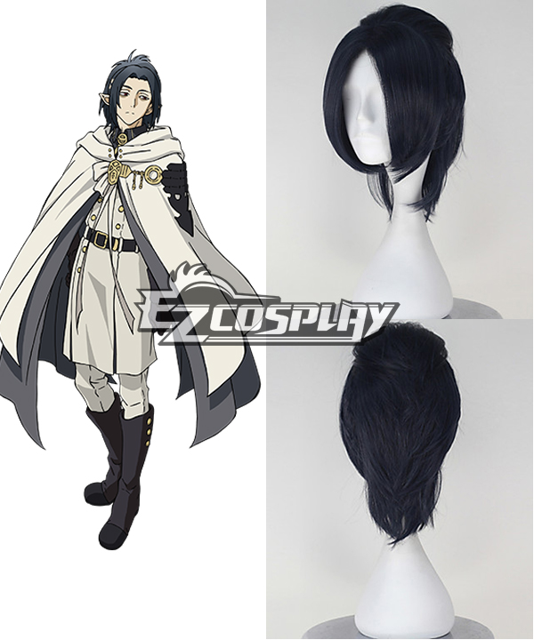 

Seraph of the End Owari no Serafu Rene Simm Short Dark Navy Cosplay Wig