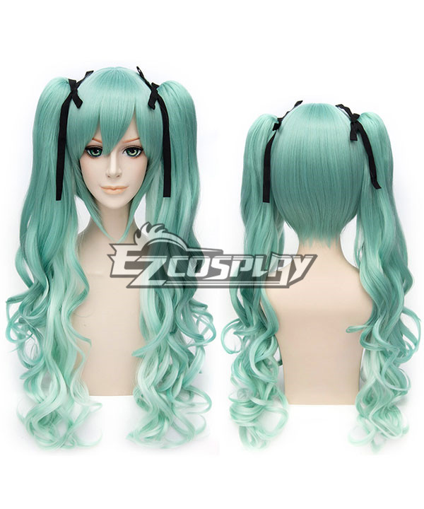 Vocaloid Snow Miku Short Mixed Green Cosplay Wig