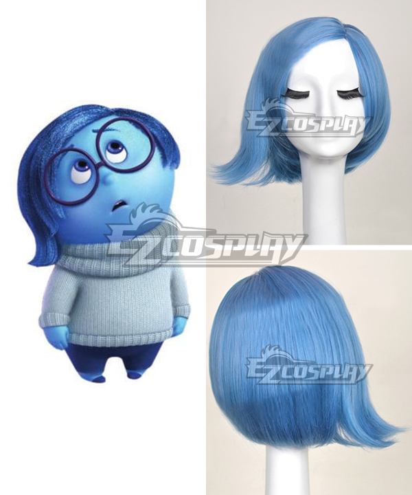 Inside Out Sadness Blue Cosplay Wig