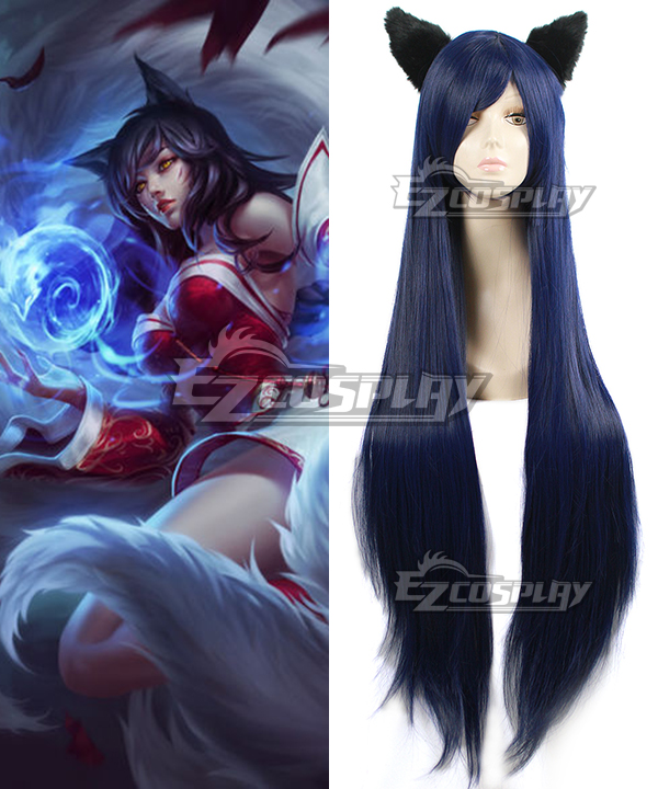 League of Legends Ahri The Nine Tailed Fox Blue Cosplay Wig
