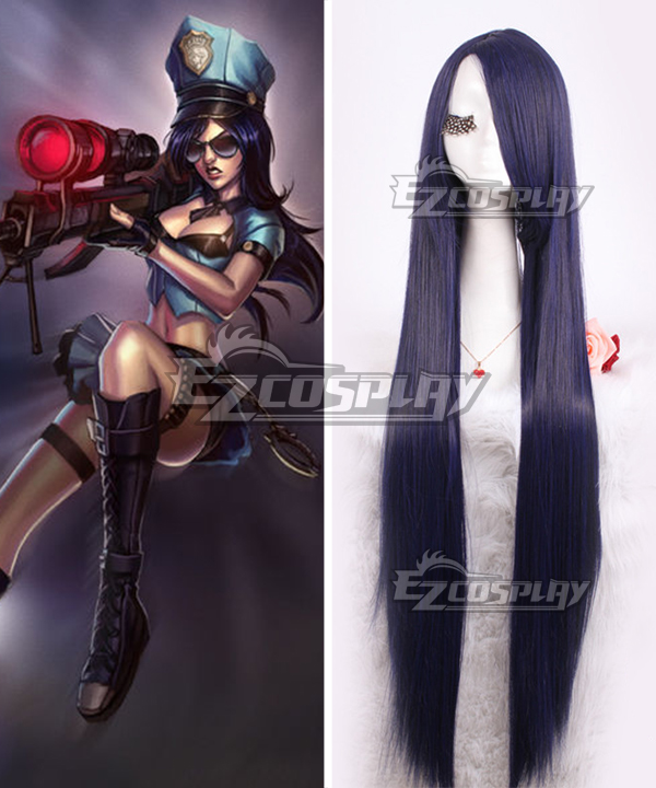 

League of Legends Officer Caitlyn The Sheriff of Piltover Blue Cosplay Wig