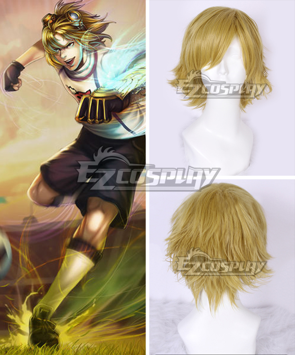 League of Legends Striker Ezreal The Prodigal Explorer Yellow Cosplay Wig