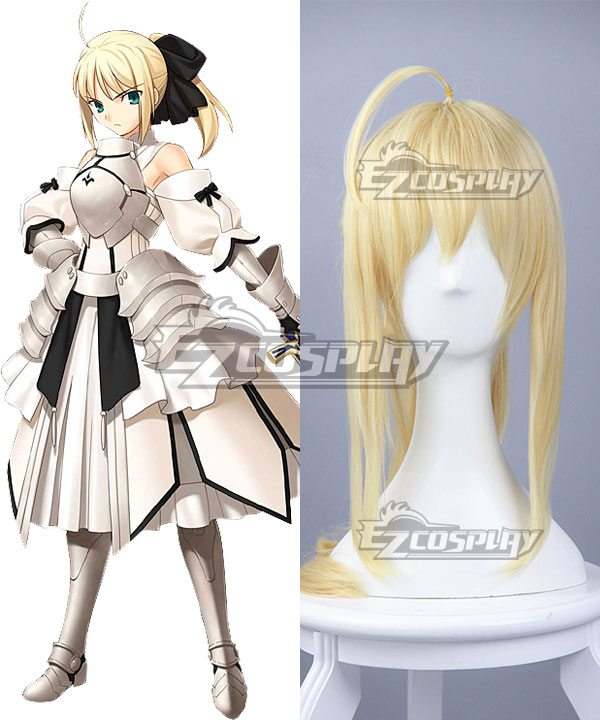 Fate Stay Night Fate Grand Order Saber Lily Altria Pendragon King Arthur Yellow Cosplay Wig