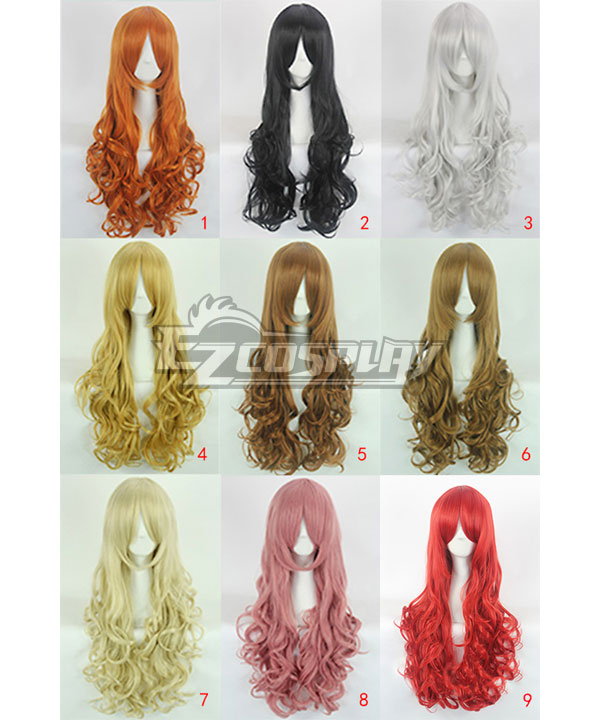 

General Cosplay Long 80cm Wigs Curly Hair Bangs