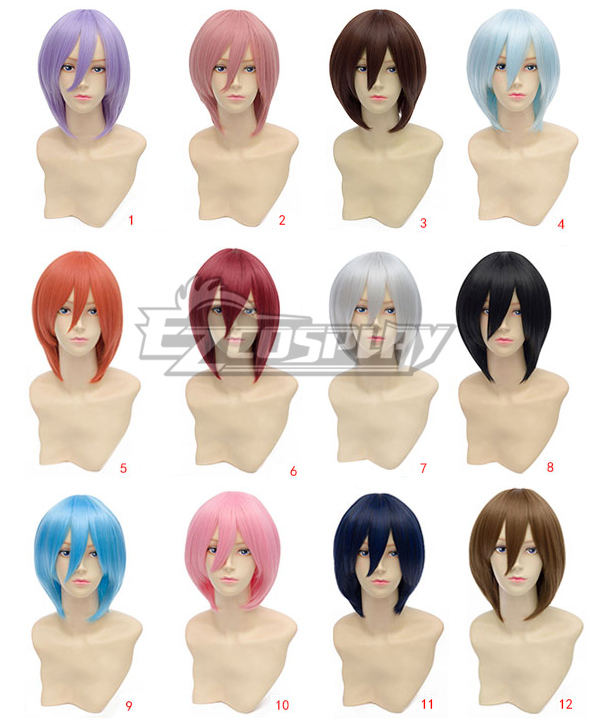 

General Cosplay Multicolor Short Wigs 30cm