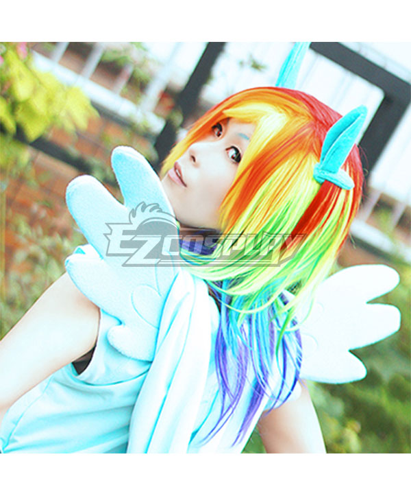 My Little Pony Friendship is Magic Rainbow Dash Colorful Cosplay Wig
