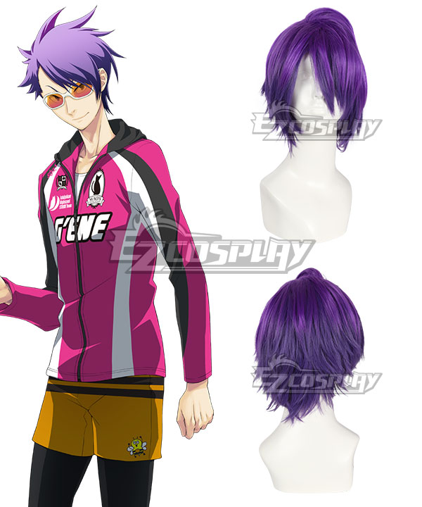 Prince of Stride Alternative Ichijyoukan School Tetsu Hachiya Purple Cosplay Wig