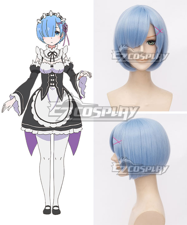 Re: Life In A Different World From Zero Rem Blue Cosplay Wig