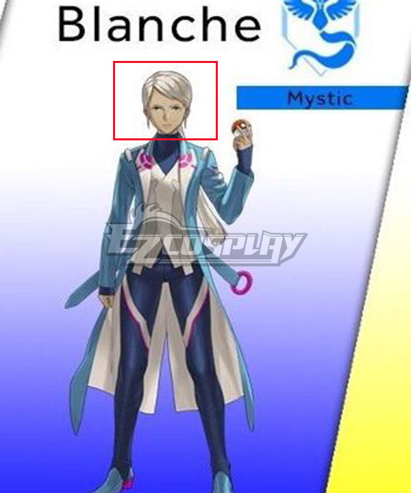 PM GO PM Blanche Team Mystic Silver Cosplay Wig